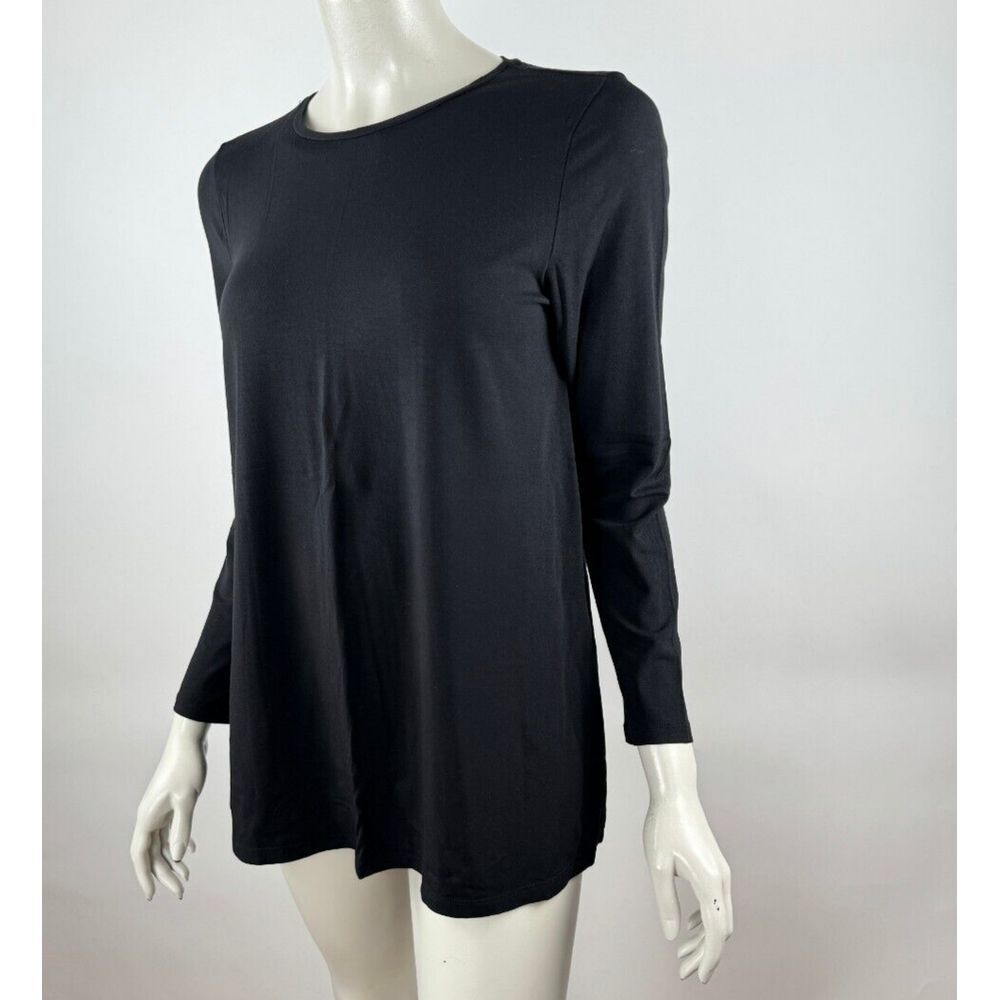 Eileen Fisher Stretch Jersey Knit Crew Neck‎ Top Women PS EUC Long Sleeve Shirt - Picture 2 of 9